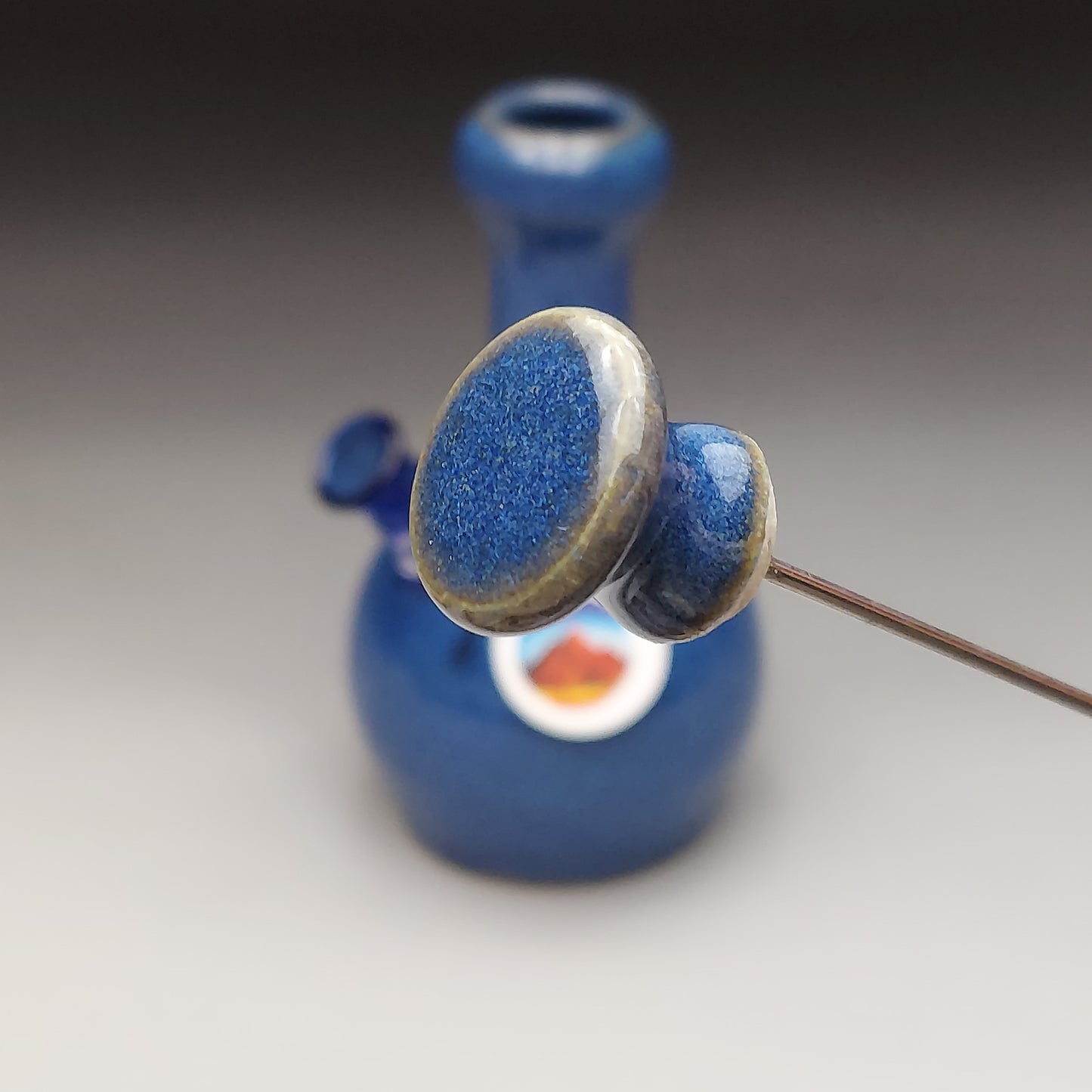 Small Blue Ceramic Water Pipe # 2032