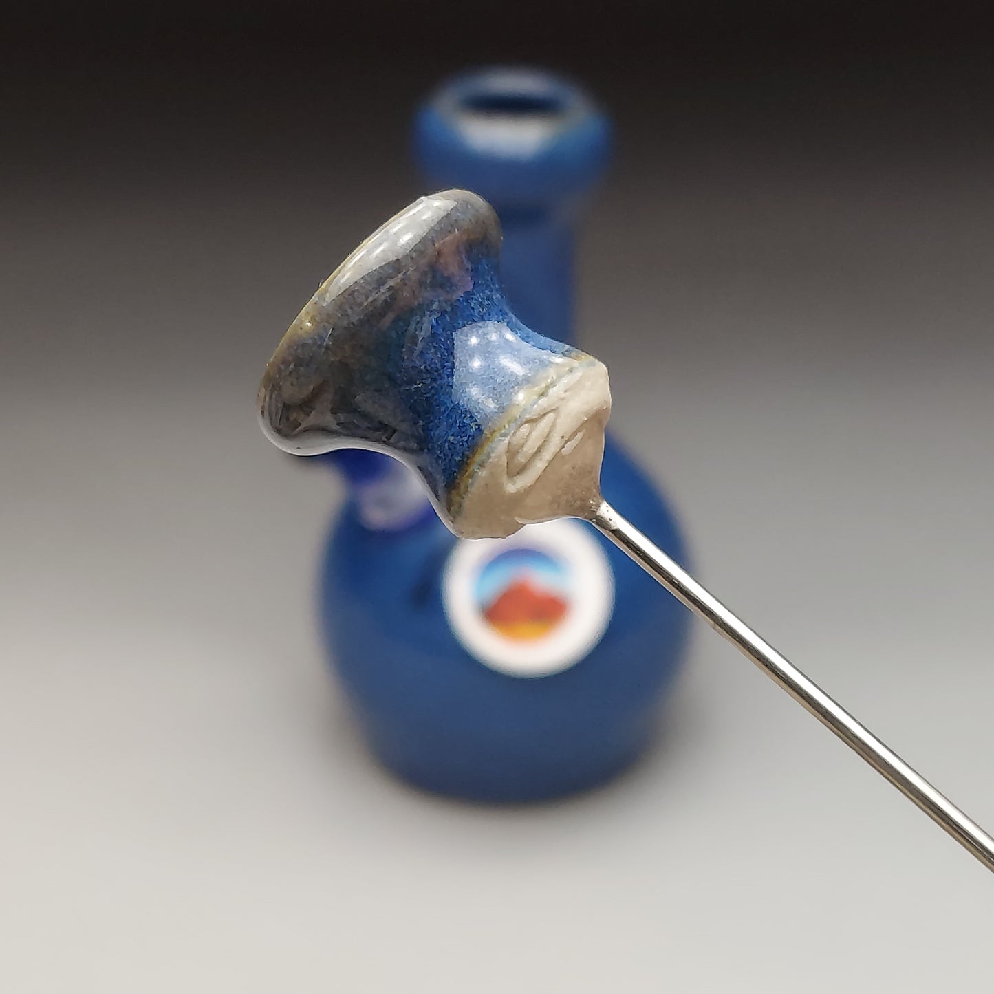 Small Blue Ceramic Water Pipe # 2032