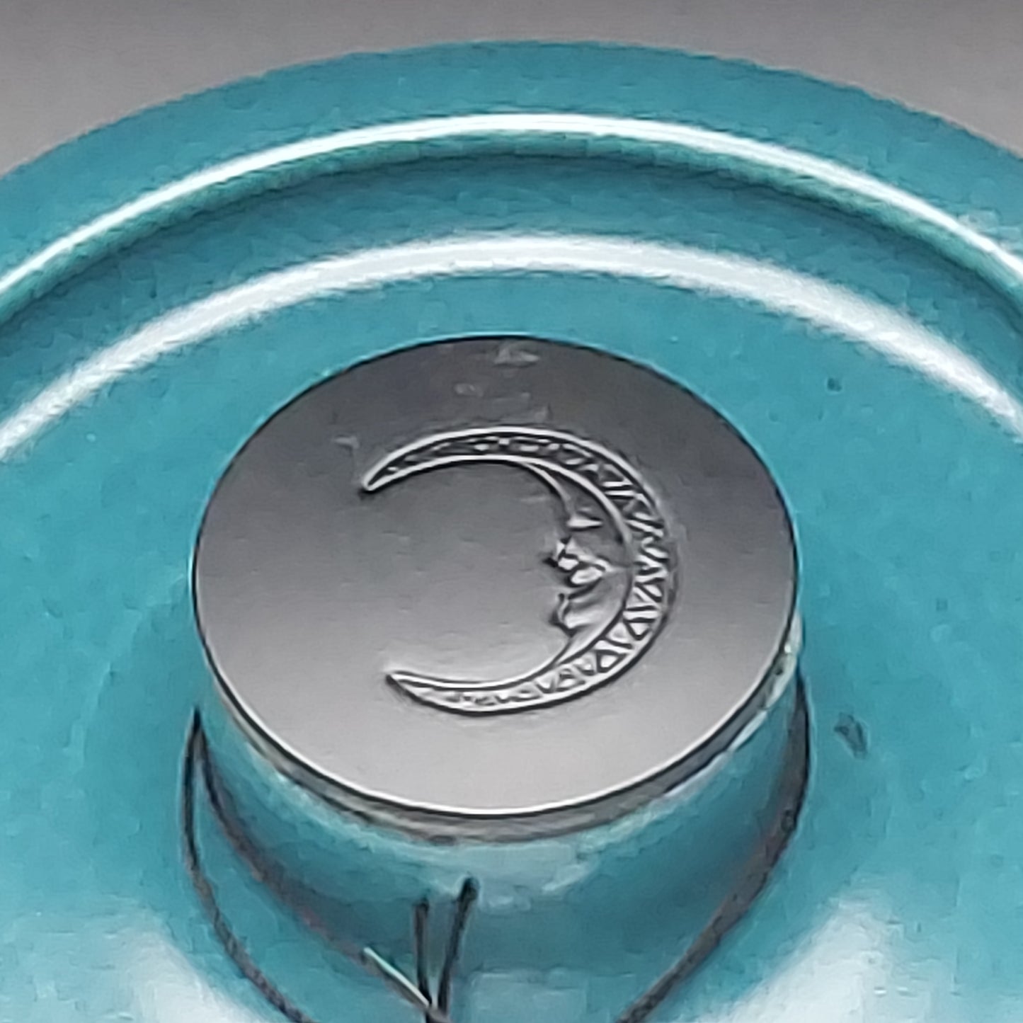 Wheel Thrown Ceramic Ashtray in Teal Glaze # 2039