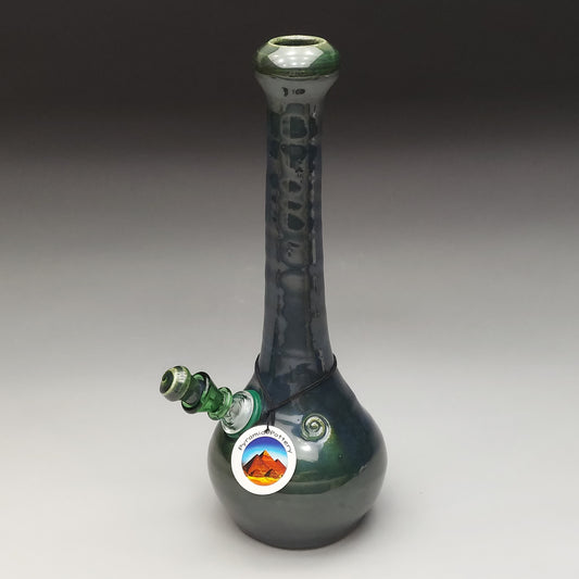 Green Ceramic Water Pipe with Spiral decoration # 2034